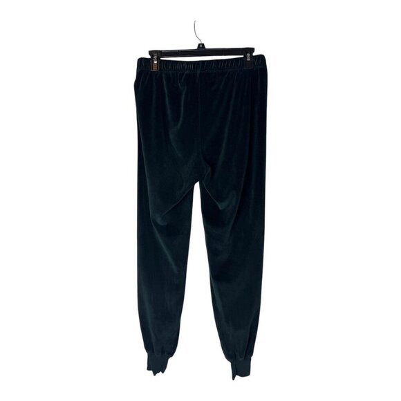 Good American Pants Women Medium Emerald Green Twisted Seam Velour Joggers‎ - Picture 2 of 10